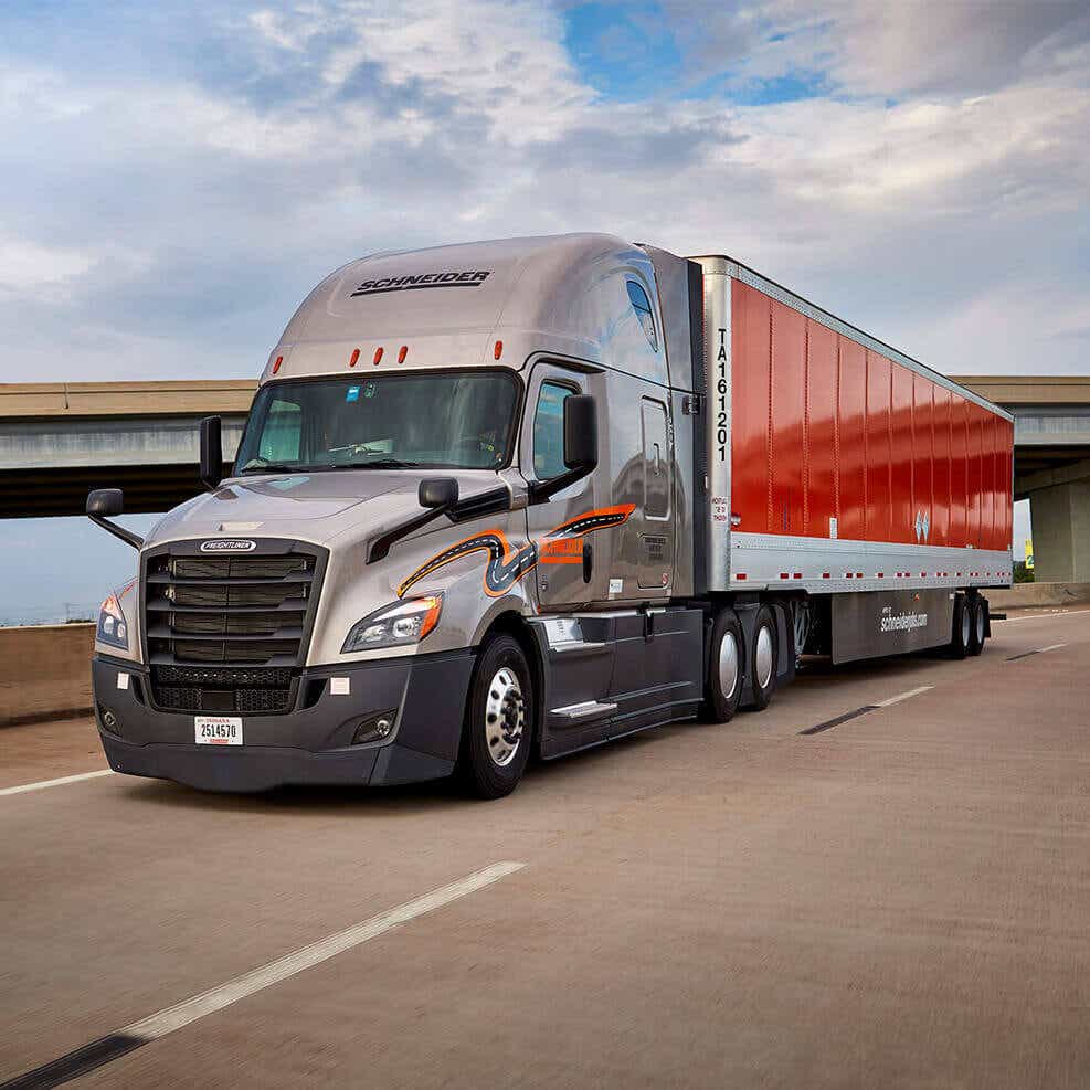 image of Schneider freight truck