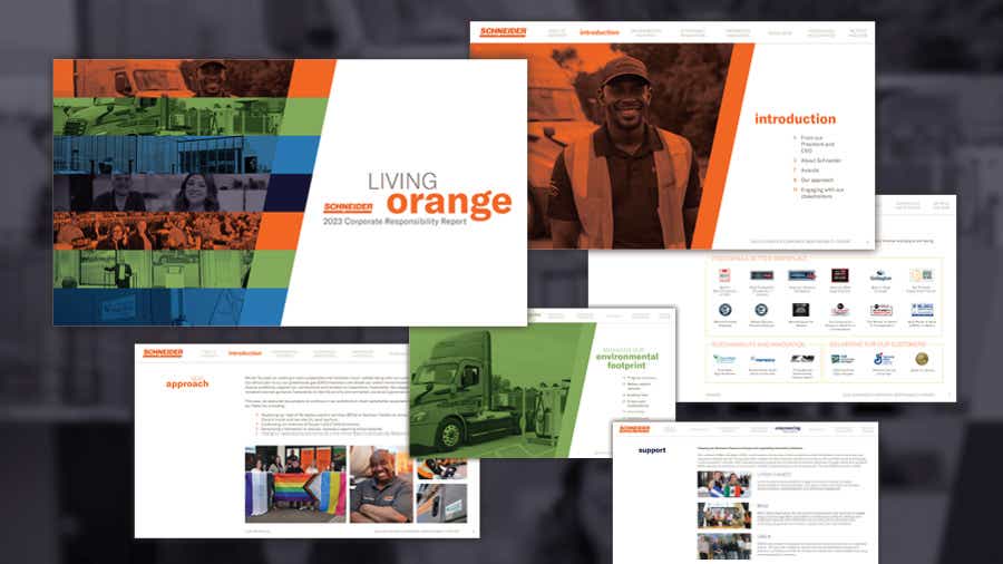 The cover of Schneider's 2023 Corporate Responsibility Report.