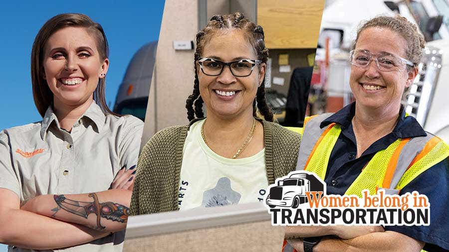 a photo of three Schneider women employees from different backgrounds that work in different areas of the company