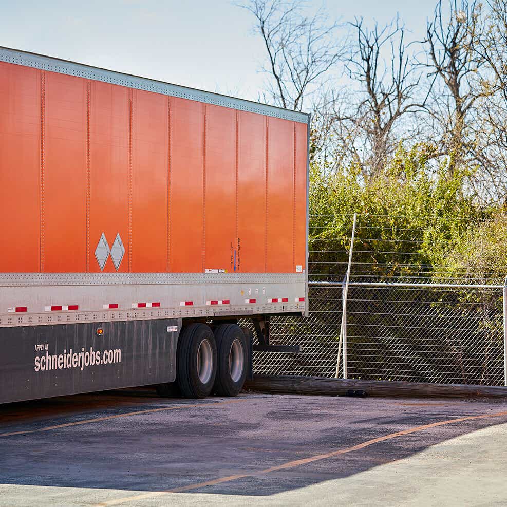 truck parked safely to securely protect electronics shipping